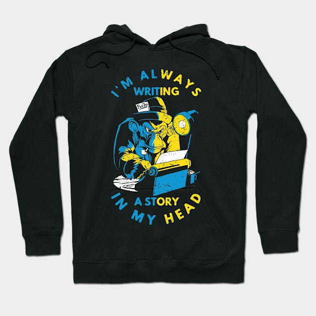 Author Book Writer Monkey Story Detective Hoodie by Print-Dinner